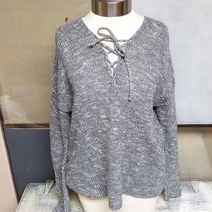 Trillium lace up sweater